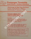 Passenger Timetable Great Britain, Holiday Alterations - Christmas & New Year Holidays, Friday 21 December 1979 to Wednesday 2 January 1980 by British Railways